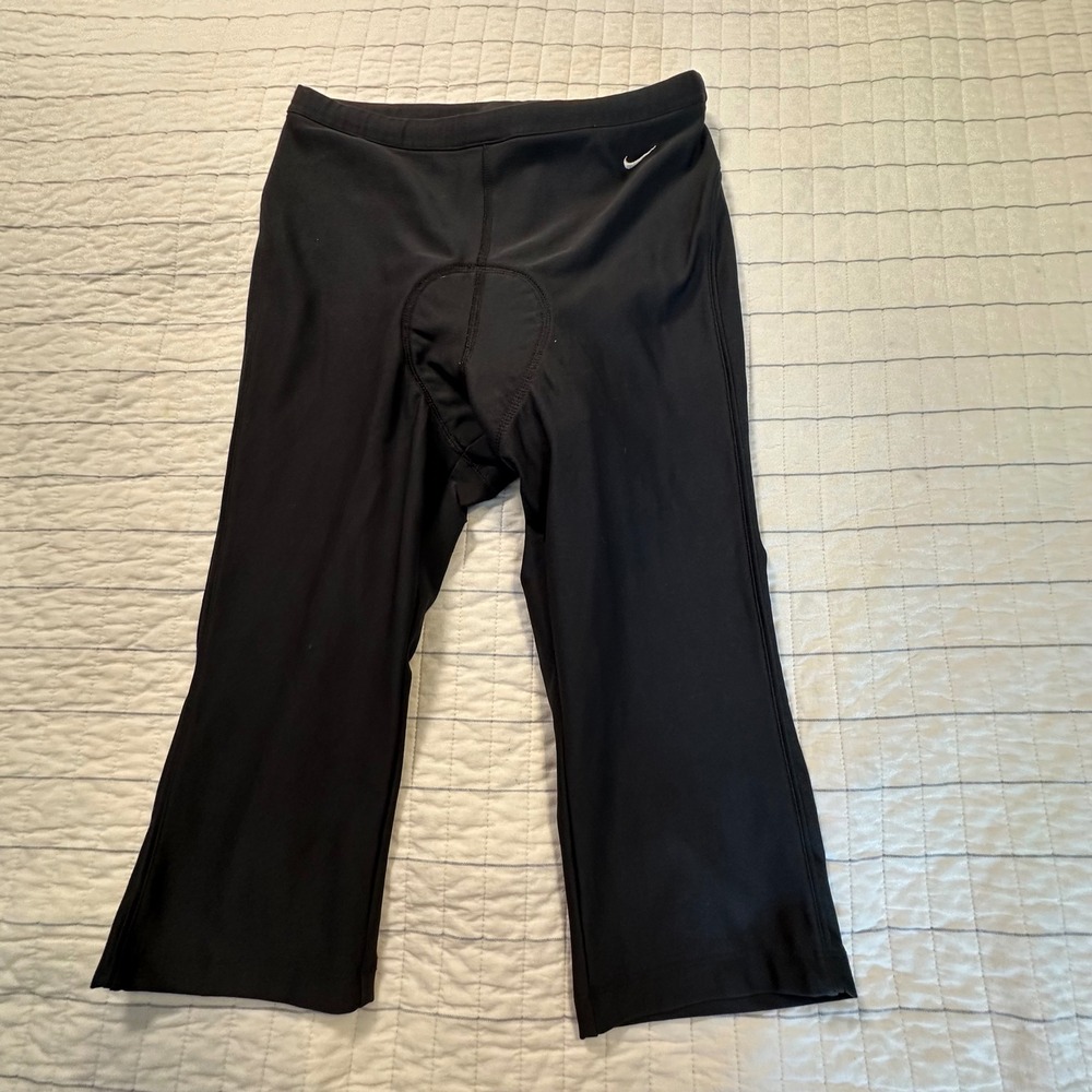 Nike Dri-FIT Padded Cycling Capris Womens Medium Black Bike Leggings 298910